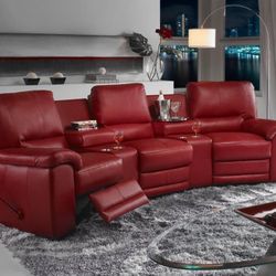 Leather Reclining Sectional