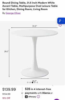 White Round Dining Table
