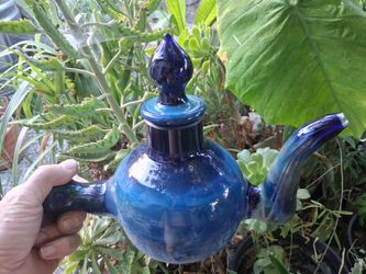 Cobalt pyrex teapot