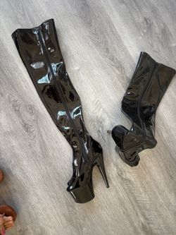 Black Platform heel boots (pleasers)