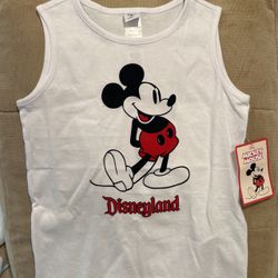 Disneyland Mickey Mouse White Sleeveless Top