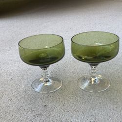 Pair of MCM  Green  Champagne/sherbets