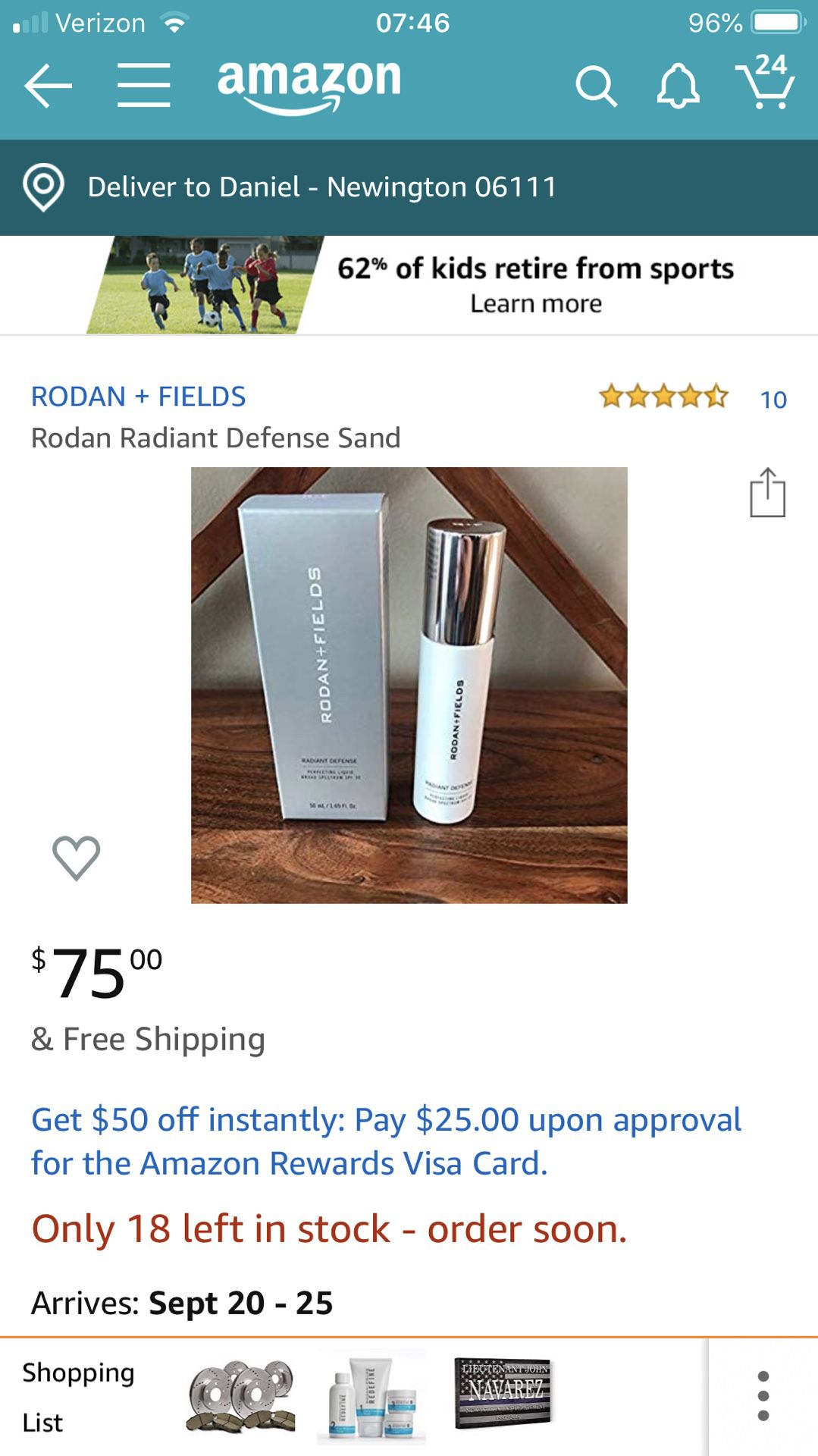 Rodan & Fields Radiant Defense **NEW** save about 35 % compare to Amazon’s price!!