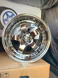 18x9.5 NEW CHROME DEGEN WHEELS/RIMS. 5X114.3