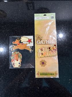 Michaels Adhesive Gift Tags & K&Company Adventure Chipboards Craft Stickers