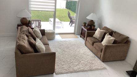 Sofa and Love Seat Tan Color Soft Material City Furniture aka City Home