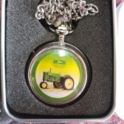 John Deere Exclusive Edition Pocket Watch w/ "40" series Tractor Display