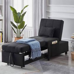 black convertible recliner accent chair / bed - NEW