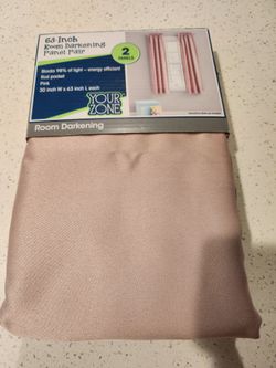 Pair of dusty pink Black out curtain panels