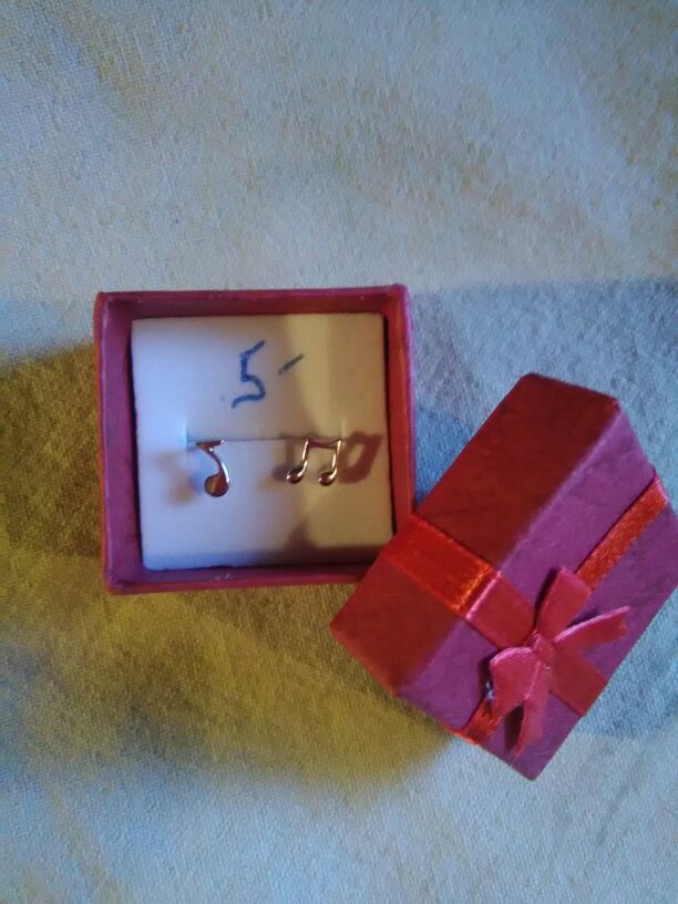 STERLING SILVER music note earrings.