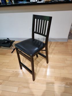 Set of 4 Stakmore Folding Counter-Height Stools, Espresso