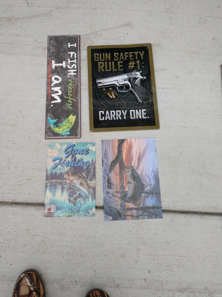 Fishing/Gun Safety Wall Tins