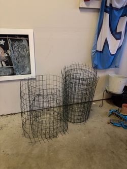 Green metal wire for gardens