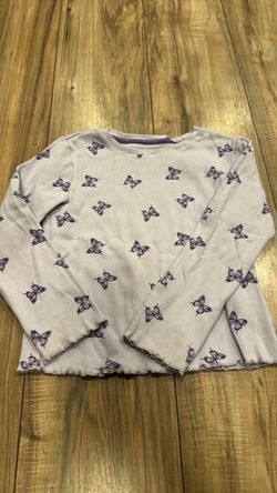 Girls Butterfly Print Long Sleeve Top