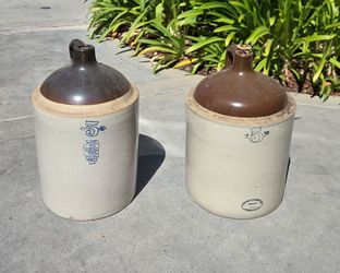 Vintage antique whiskey crocks