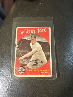 1959 Topps Whitey Ford #430 New York Yankees HOF Vintage Baseball Card - Well Loved