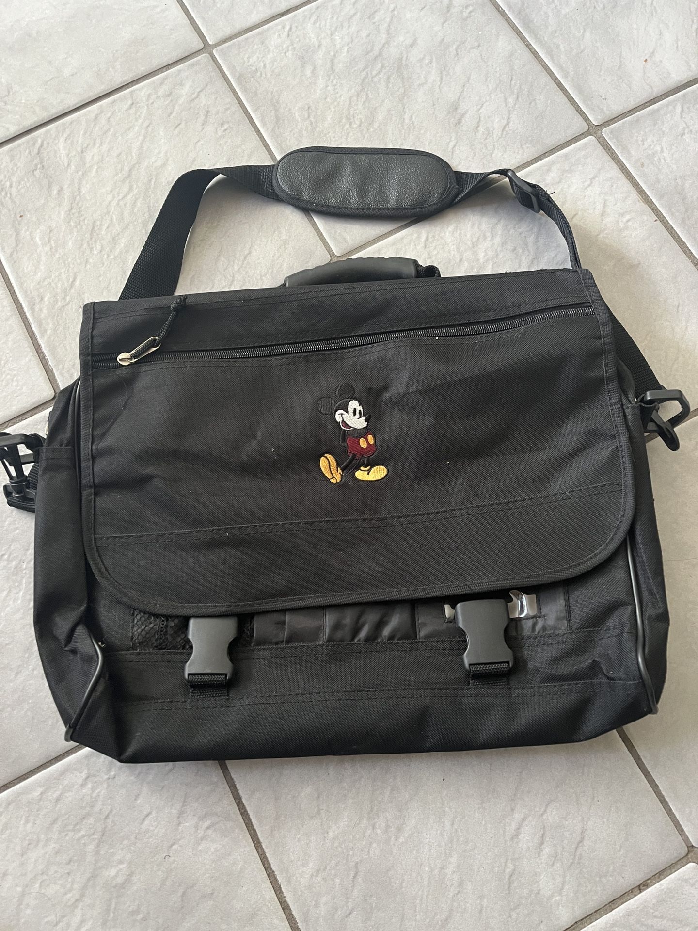 Mickey Mouse Black Laptop/Messenger Bag approx L13”W17”