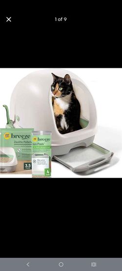 Purina Tidy Cats Breeze Covered Cat Litter Box System Kit
Hooded litter box with scoop, plus Zeolite pellets and cat litter pads, easy-to-use kit for 