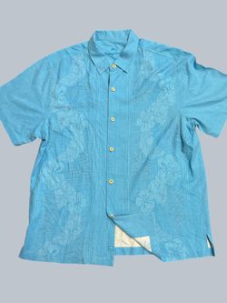 Tommy Bahama blue aqua shirt