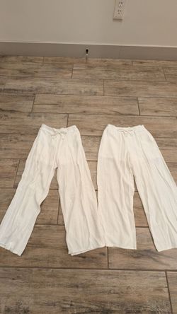 Girl white pants 85% Rayon 15% linen
