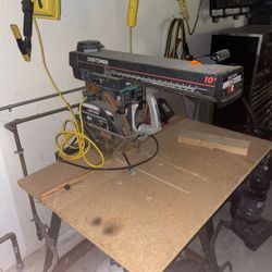 Craftsman 10" Radial Arm Saw – 2.5 HP Motor, Custom Mobile Base