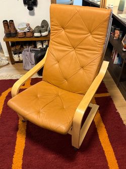 IKEA POÄNG Lounge Chair – Caramel Brown / Birch Wood