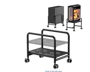 Black Metal Rolling Cart For Computer Tower
