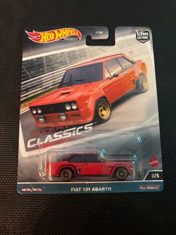 Hot Wheels Premium Modern Classics Fiat 131 Abarth 3/5 Red 1:64 Diecast Car