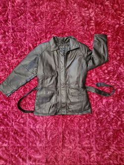 KC COLLECTIONS BLACK LEATHER JACKET