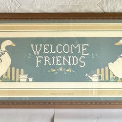 Vintage Signed And Numbered Elizabeth Brownd “Welcome Friends” Geese Print 