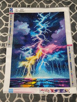 Completed Lightning Tree Diamond Painting
