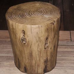 Faux Tree Log Side Table Or Plant Stand Or Small Bench