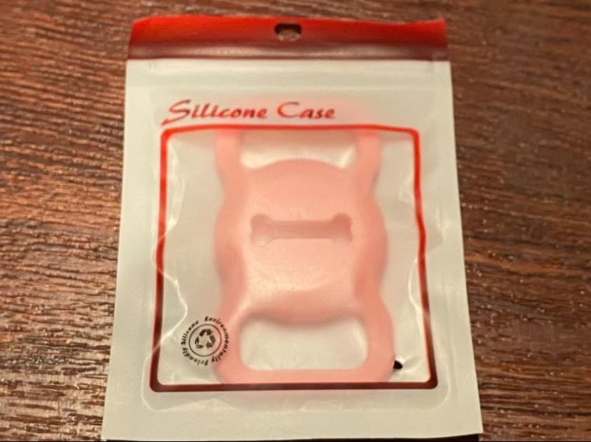 Pink Bone Air Tag Collar Holder