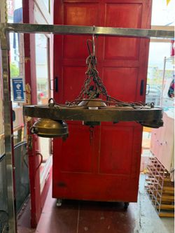 Wagon Wheel Chandelier- Rustic