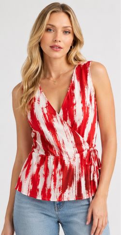 NWT West Kei Sleeveless Wrap Peplum Top – NEW