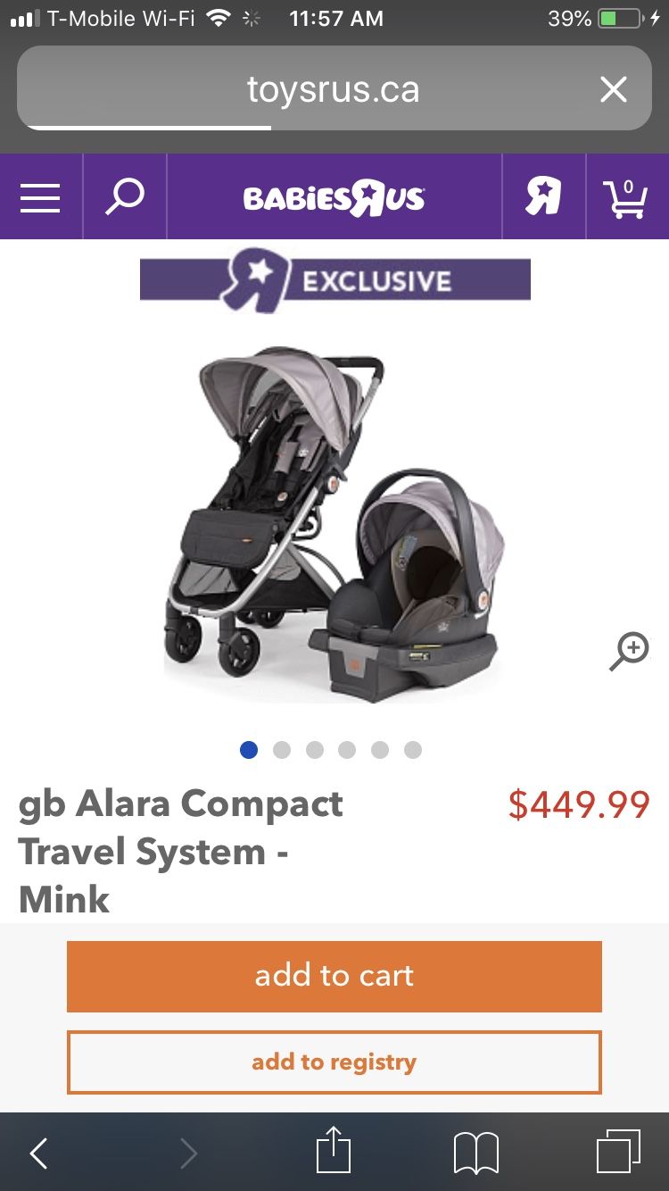gb Alara Compact Travel System - Mink Stroller Car seat
