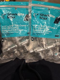 SHARKBITE MAX-1/2” by 3/8”comp by 1/4”OD VALVE