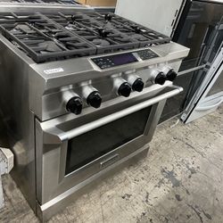 Kitchen Aid Dual Fuel 36” Range Stove Commercial Style 