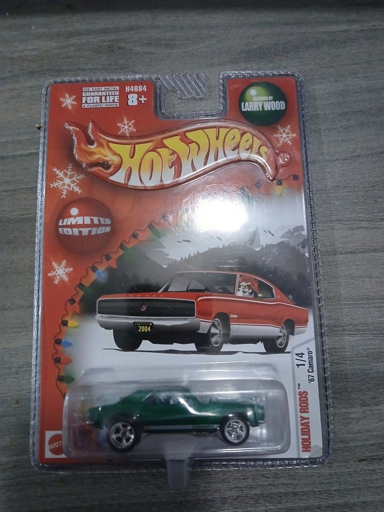 Hot Wheels 2004 Holiday Rods '67 Camaro in green.
