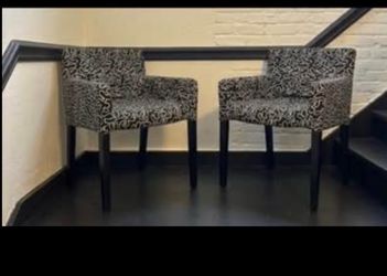 2 IKEA NILS Dining Chairs – Bold Black & White Pattern