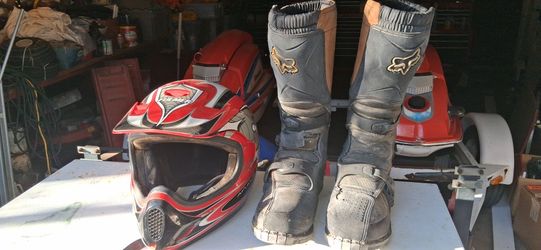 Used Helmet Size 12 Fox Racing Dirt Bike Moto Cross Boots