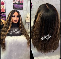Human Hair Blended Lace Part Lace Front Wig