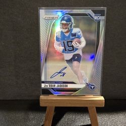 2024 Panini Prizm Jha’QUAN Jackson RC Silver Auto #352 Titans