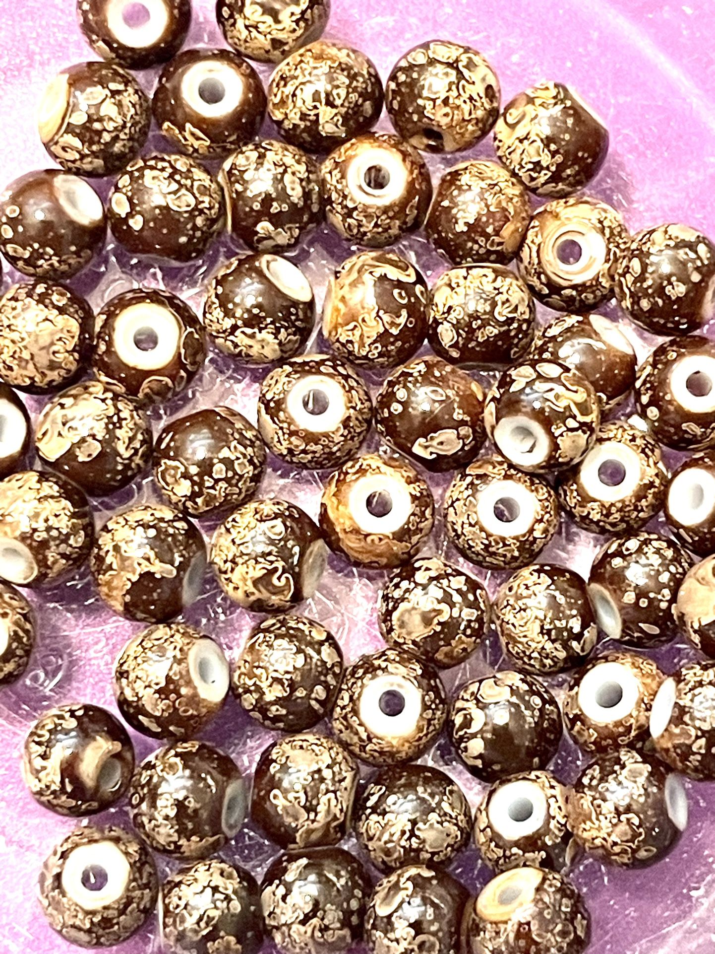 Lot Of 62 Jasper Glass Beads
