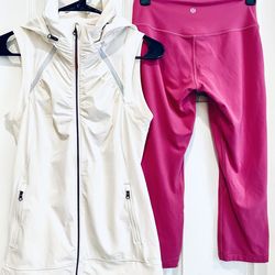 Lululemon vest  size 4 $25  leggings size 6 $20