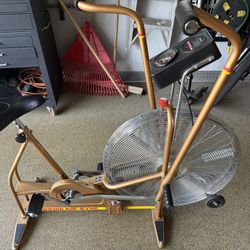 Vintage Gold Schwinn Air Dyne Exercise Bike