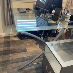 💎Modern Office Desk/Tables- Glass/Metal