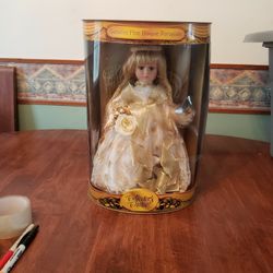 Still inbox never opened-Beautiful genuine fine Bisque porcelain collector's choice doll -Angel