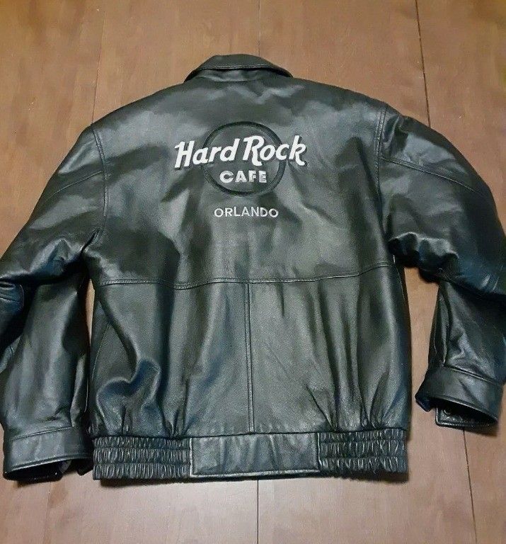 Hard Rock Cafe Orlando Leather Coat Size Large. Excellent condition