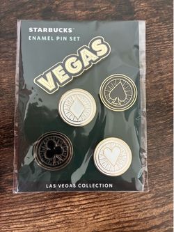 Starbucks Collectible Las Vegas Nevada Enamel Pin Set NEW